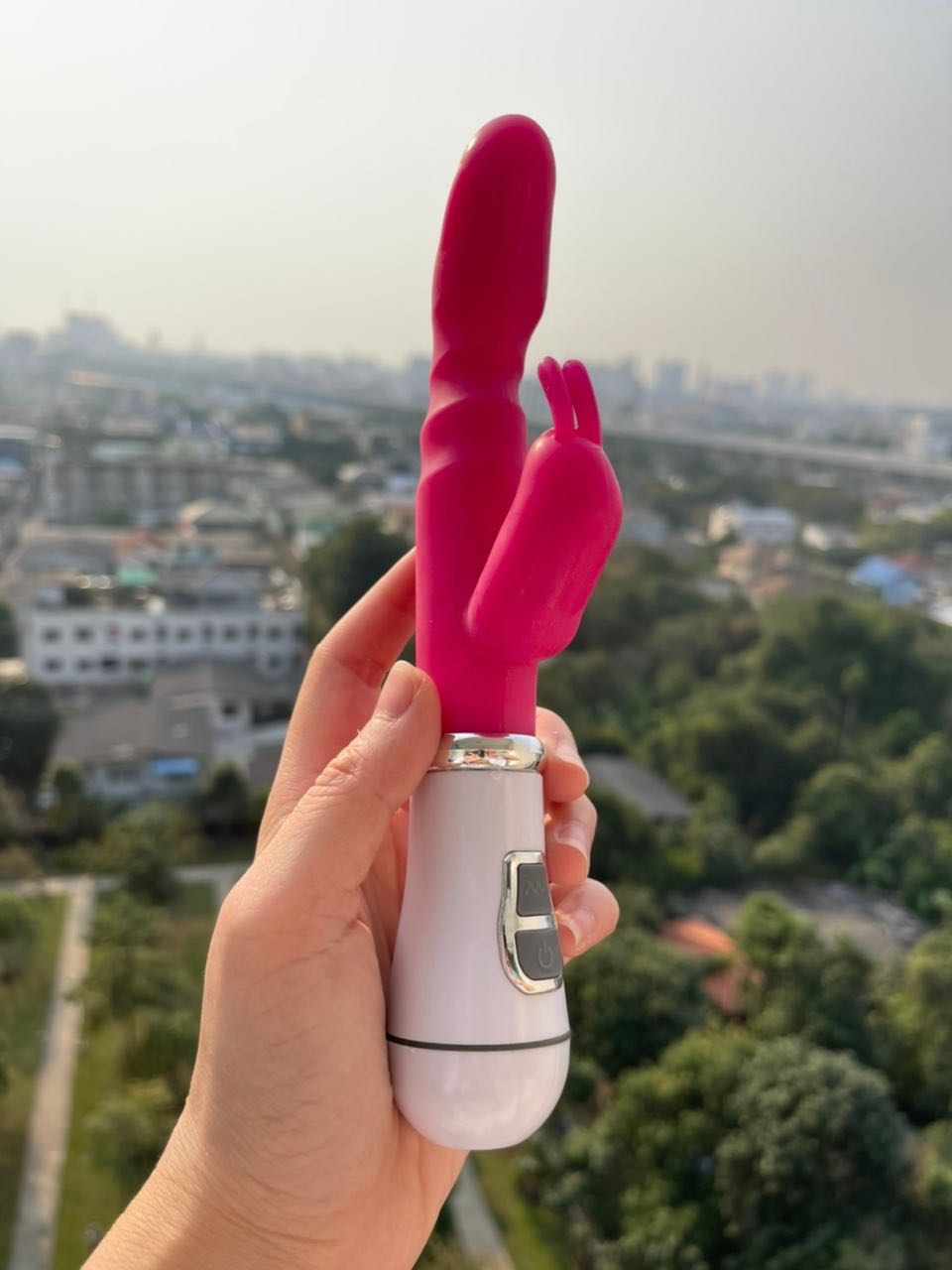 [ดิลโด้]-กระต่ายสั่น 2 จุด (ถ่าน) - Image 2