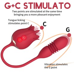 Alternative view of [ไข่สั่น]-ดอกกุหลาบ(3 in 1)ลิ้นตะวัด,หัวสั่นยืดหด